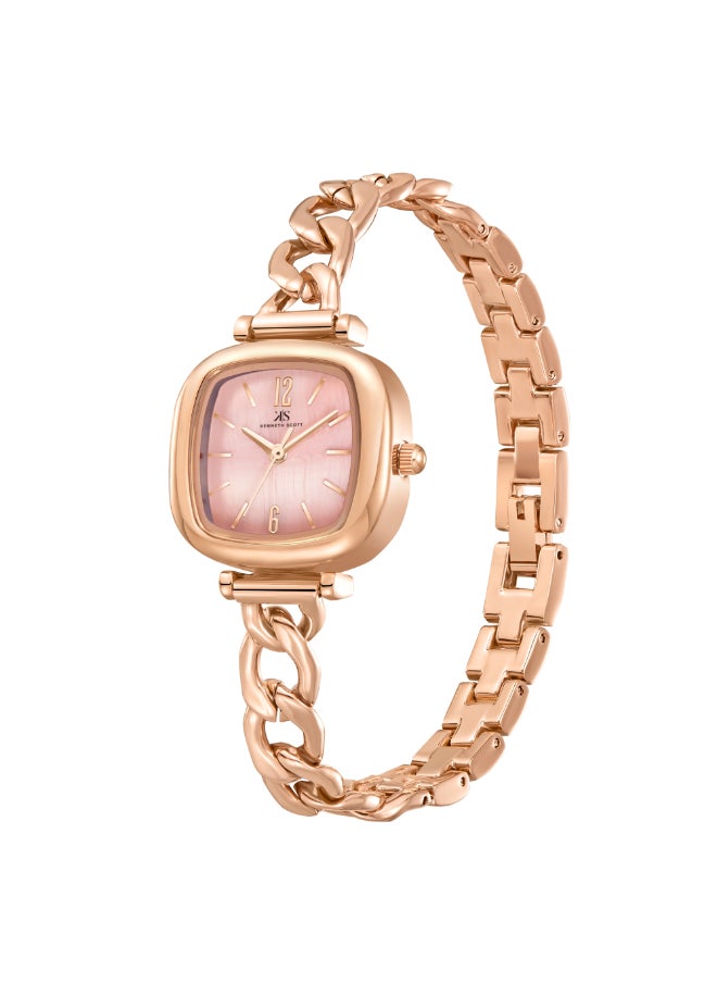 KENNETH SCOTT Women's Analog Round Shape Stainless steel Wrist Watch K23513-RBKK - 28 Mm  - Image 2