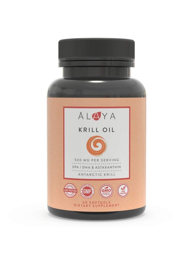 Alaya Naturals Antarctic Krill Oil 500Mg Supplement With Phospholipids Epa/Dha Omega 3 & Astaxanthin Non Gmo Pcb Tested Krill Oil 60 Softgels  - Image 2