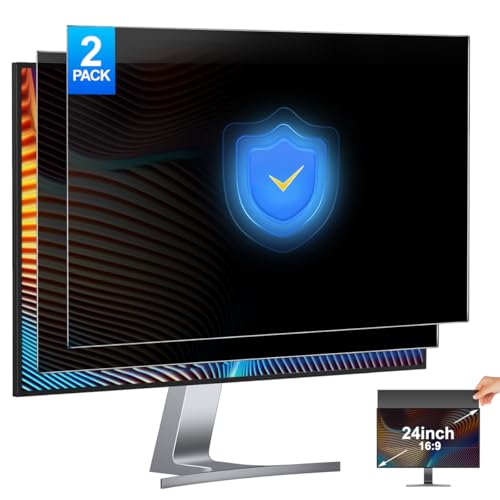 JEAPKA [2-Pack] 24 Inch Privacy Screen for Monitor Computer Screen Privacy Filter for 16:9 Widescreen Monitor Desktop PC Monitor Privacy Film Monitor Privacy Shield and Anti-Glare Protector - Image 1