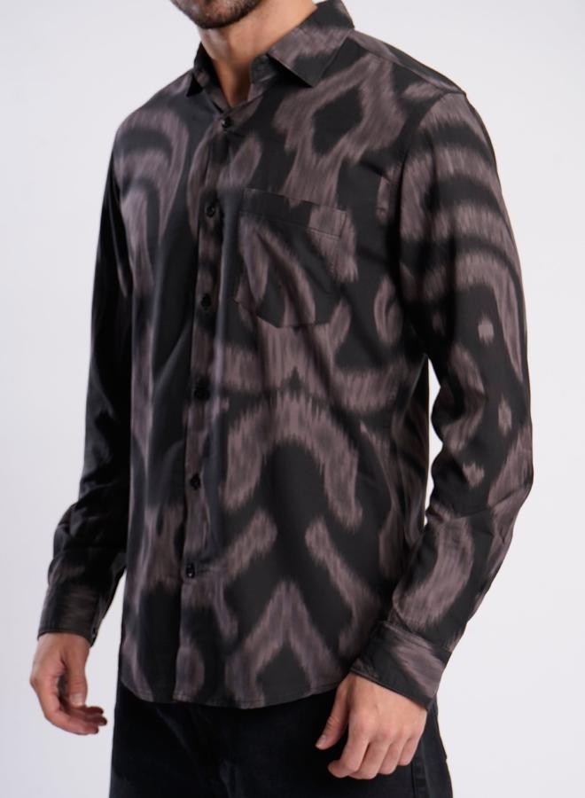 تايك تو قميص رجالي بقصة ضيقة وطبعة شاملة من بيني كليد - Image 4