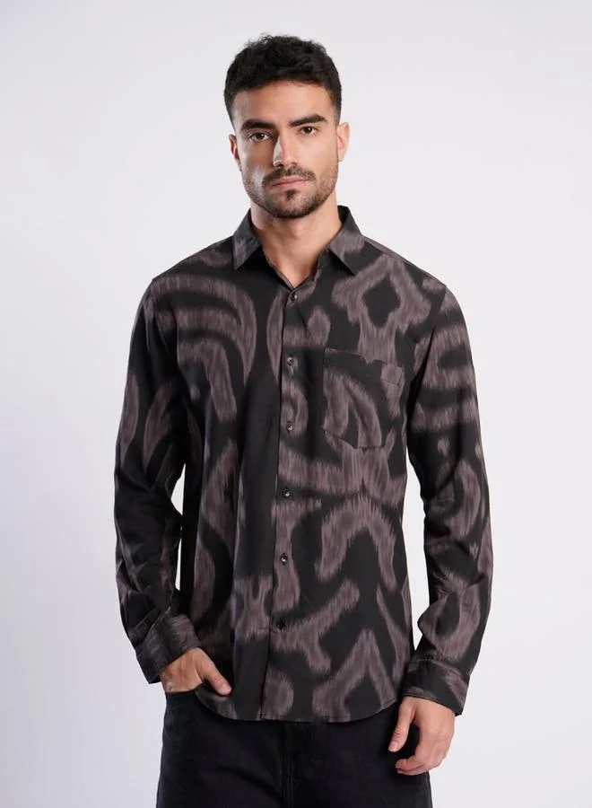 Styli Men All Over Print Slim Fit Shirt By Bene Kleed