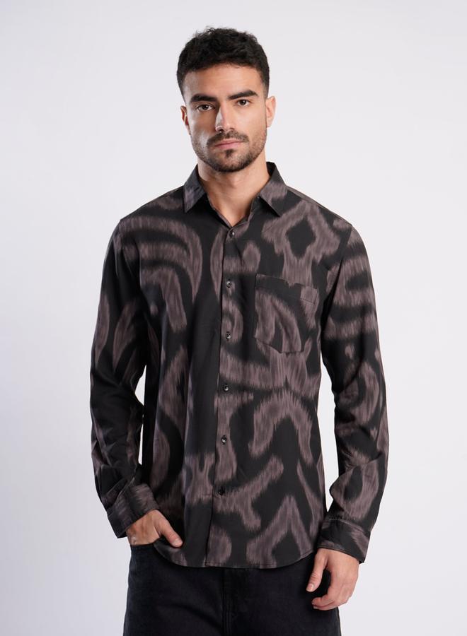 تايك تو قميص رجالي بقصة ضيقة وطبعة شاملة من بيني كليد - Image 2
