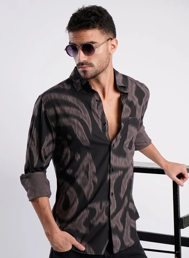 Styli Men All Over Print Slim Fit Shirt By Bene Kleed