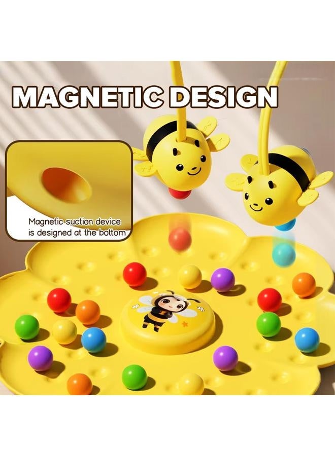 Magnetic Bee Bean Picking & Tabletop Fishing Game,Adjustable Headband, Portable Board Game with Magnetic Wands,Family Party Travel Games - Image 4