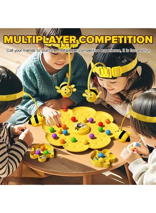 Magnetic Bee Bean Picking & Tabletop Fishing Game,Adjustable Headband, Portable Board Game with Magnetic Wands,Family Party Travel Games - Image 2