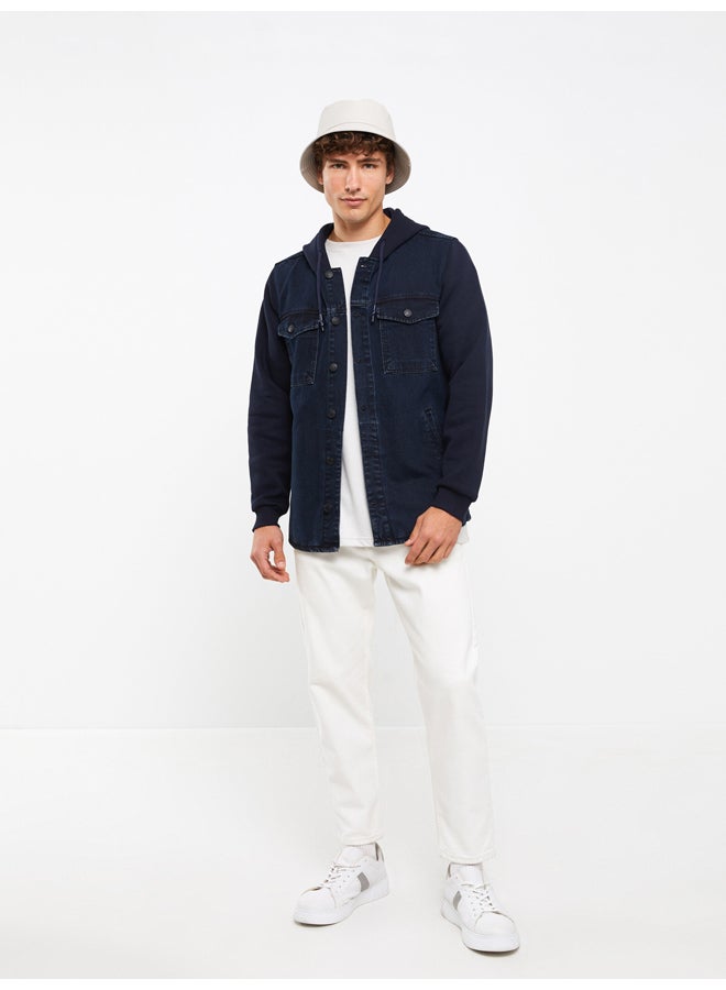 LC WAIKIKI Standard Pattern Hooded Men's Jean Jacket  - Image 2