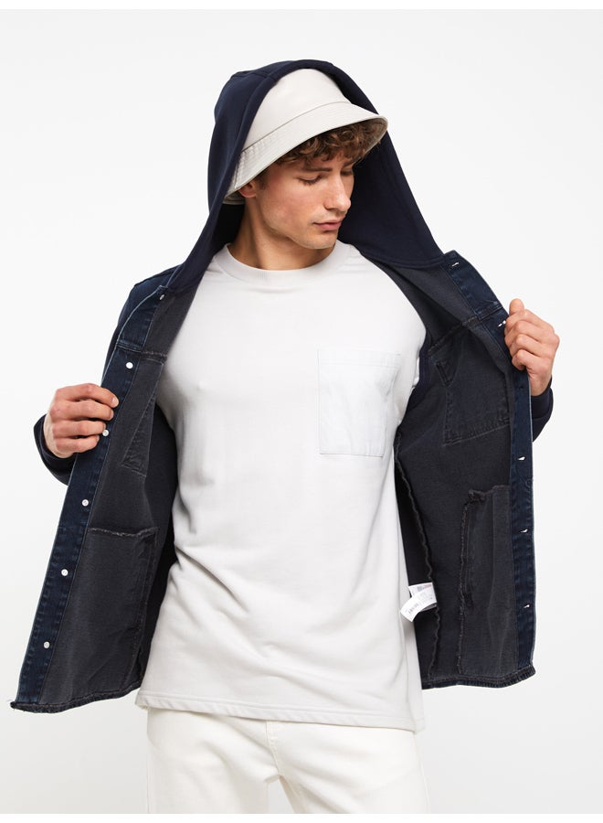 LC WAIKIKI Standard Pattern Hooded Men's Jean Jacket  - Image 4