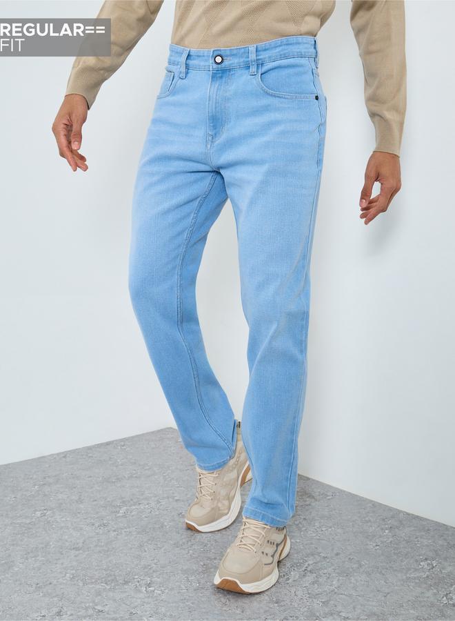 Styli Men Light Wash Regular Fit Jeans - Image 1
