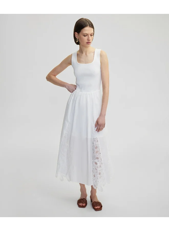 إبيكيول Square Neck Broderie Anglaise Dress