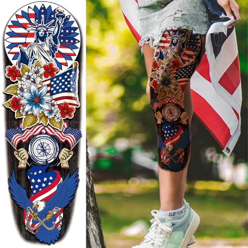 Briyhose Forest Temporary Tattoo Sleeves, Full Arm Large Wolf Lion Animal Forest Tribal Fake Tattoos Sleeve For Men Women Adult, Black Leopard Tiger Temp Tatoo Sticker Leg Body Art Makeup, 6-Sheet - Image 4