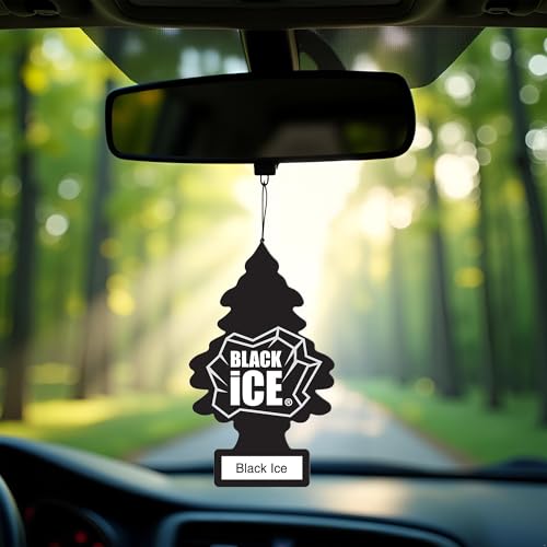 Little Trees Black Ice Air Freshener | Bold Citrus & Woody Fragrance | Iconic Tree Hanging Design | For Car, Home, Wardrobe | Imported from USA - Image 3
