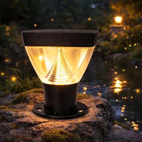 blissbells Modern Outdoor Pillar Lamp Waterproof Gate Light for Garden, Balcony, Terrace & Boundary Wall | Warm LED Exterior Post Light | Black Finish - Image 3