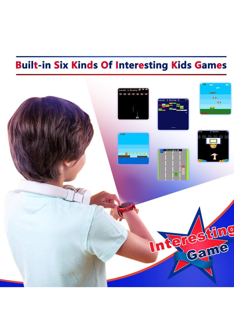 Q88 Kids Smart Watch Phone with LBS Tracking Dual Camera SOS Call Red - Image 3