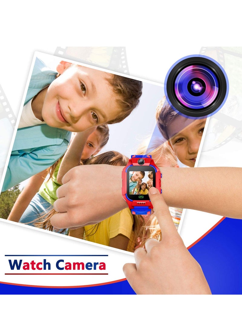 Q88 Kids Smart Watch Phone with LBS Tracking Dual Camera SOS Call Red - Image 5