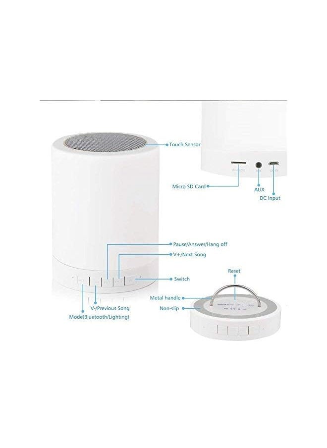 Generic - Led Cool Touch Lamp Bluetooth Speaker Wireless Hifi Speaker Light Usb Rechargeable Portable With Tws - Image 1