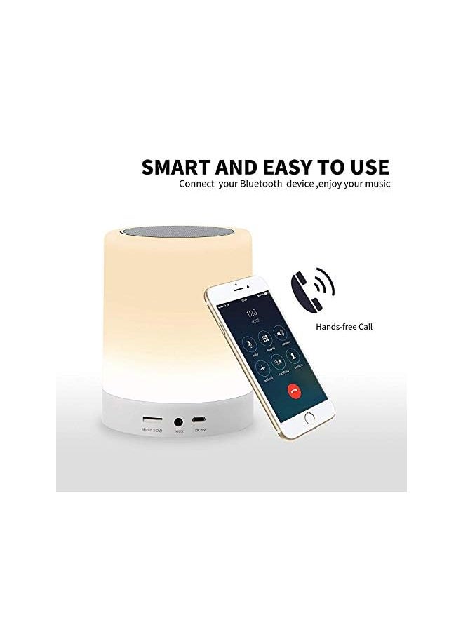 Generic - Led Cool Touch Lamp Bluetooth Speaker Wireless Hifi Speaker Light Usb Rechargeable Portable With Tws - Image 1