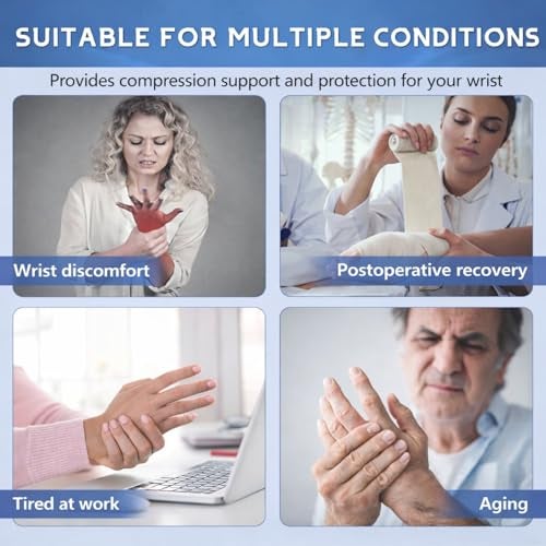 Nucarture Adjustable Wrist Support Brace with Removable Splint, Soft Breathable Wrist for Sprain, Arthritis, Pain Relief Wrist Stabilizer for Gym, Work & Daily Activities Men Women (31*17 cm, Right) - Image 4