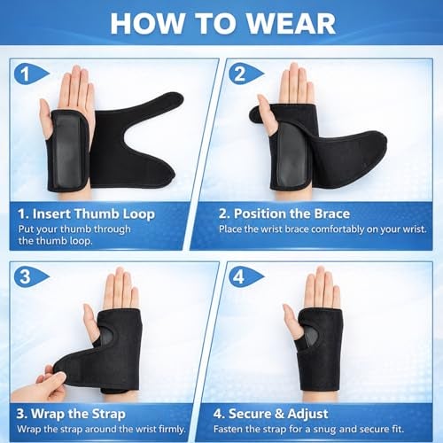 Nucarture Adjustable Wrist Support Brace with Removable Splint, Soft Breathable Wrist for Sprain, Arthritis, Pain Relief Wrist Stabilizer for Gym, Work & Daily Activities Men Women (31*17 cm, Right) - Image 5