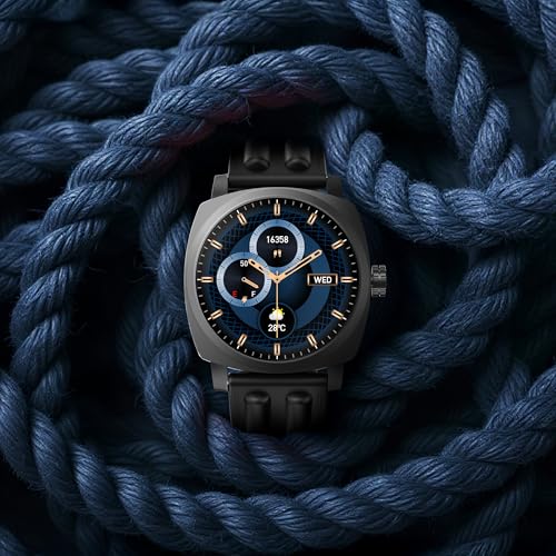 Pebble Endure 2 1.43” AMOLED Smartwatch with Always-On Display | Rotating Crown | BT Calling | Health Suite | Premium Rugged Build | Multiple Sports Modes| DIY Watch Faces | Step Tracker (Black) - Image 1