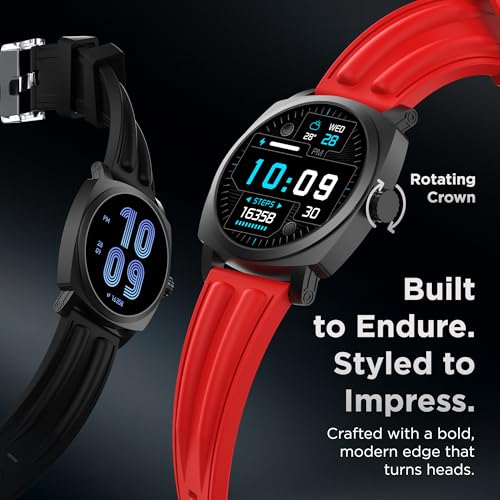 Pebble Endure 2 1.43” AMOLED Smartwatch with Always-On Display | Rotating Crown | BT Calling | Health Suite | Premium Rugged Build | Multiple Sports Modes| DIY Watch Faces | Step Tracker (Black) - Image 4