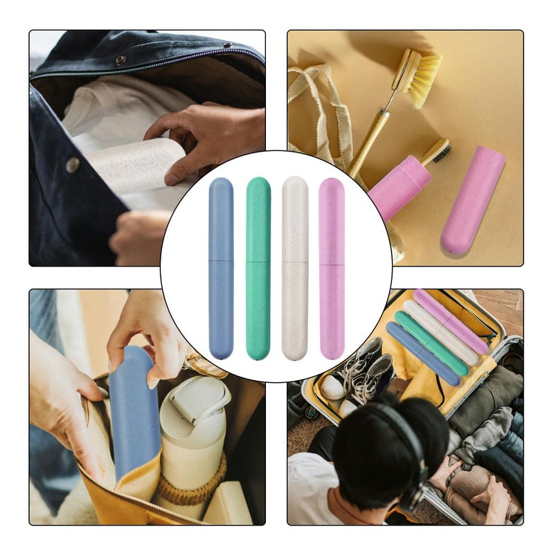 ZYYC 4 Pack Travel Toothbrush Case, Holder Toothbrush Travel Containers for Trip Home Camping Dust-Proof and Sanitary, Travel Toothbrush Holder - Image 2