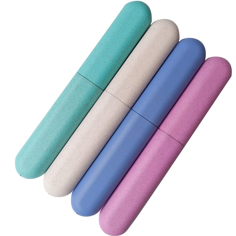 ZYYC 4 Pack Travel Toothbrush Case, Holder Toothbrush Travel Containers for Trip Home Camping Dust-Proof and Sanitary, Travel Toothbrush Holder - Image 1