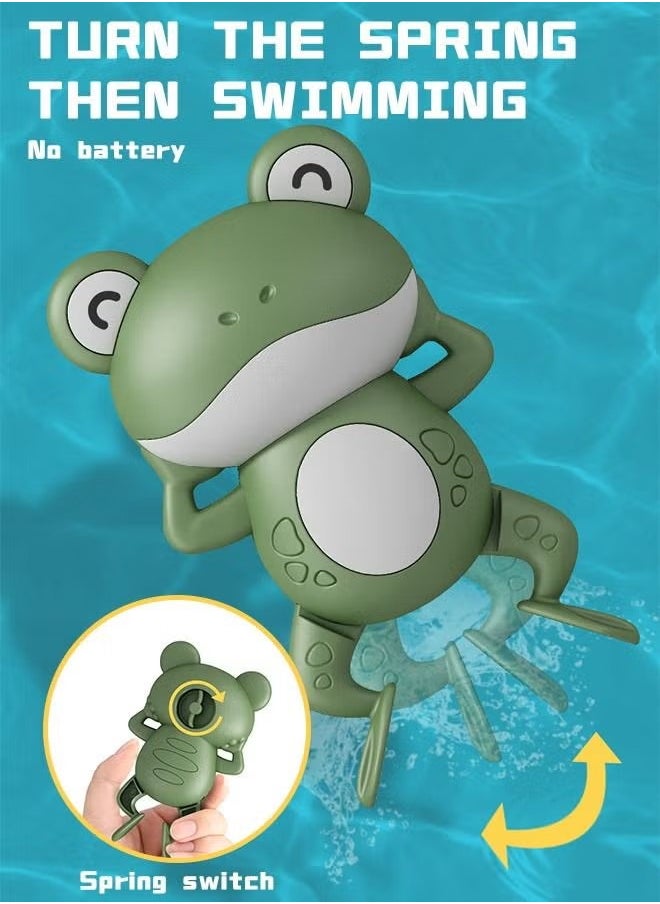 Unique - 3 Pieces Wind Up Bath Frogs for Kids,Swimming Frog Toys in Assorted Colors, Frog Bathtub Toys for Kids That Swim in Water, Great as Swimming Pool Toys - Image 1