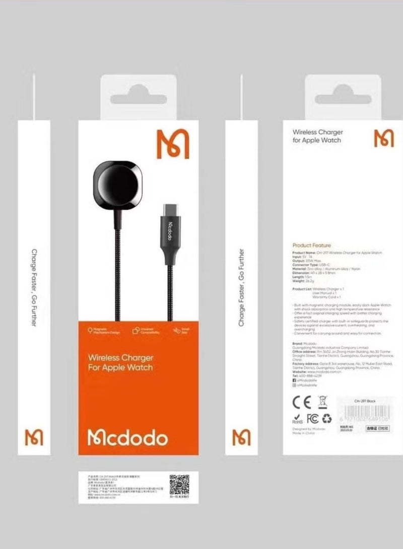 Mcdodo CH-2970 Wireless Charger For Apple Watch Black - Image 2