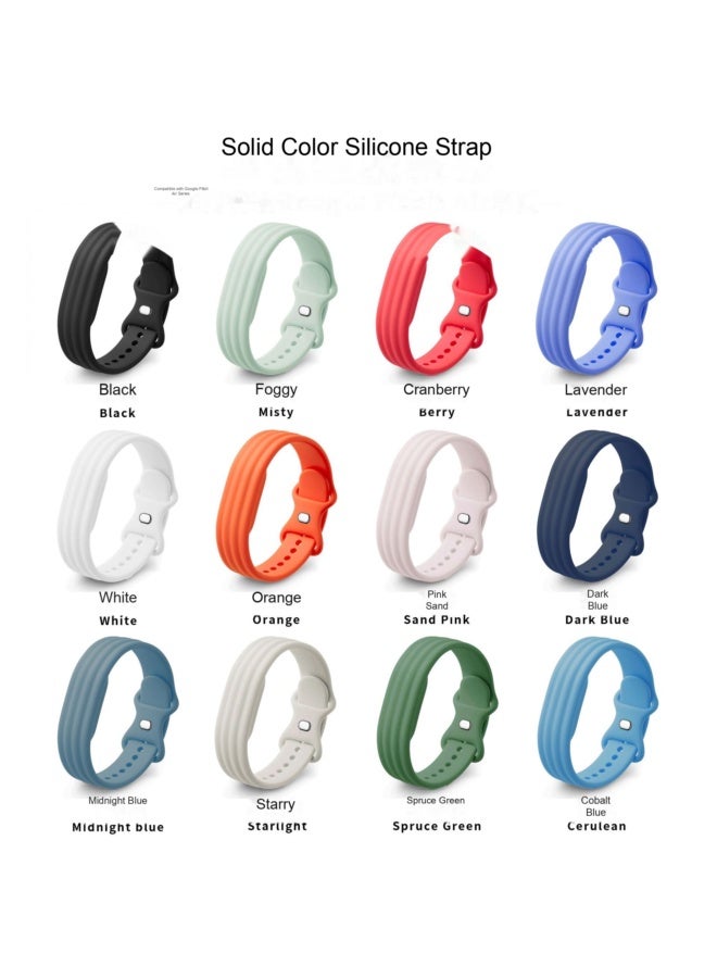 Google Fitbit Air Compatible Monochrome Sport Silicone Watch Band - Image 3