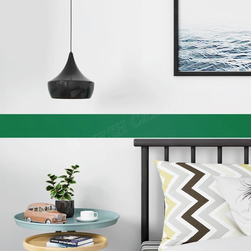 MUNIKESH CREATION Dark Green Colour Wallpaper Border Peel and Stick Dark Green Contact Paper for Countertops Border, Wall Corners Stickers and Wall Decor Waterproof Self Adhesive 4x240 Inch - Image 5