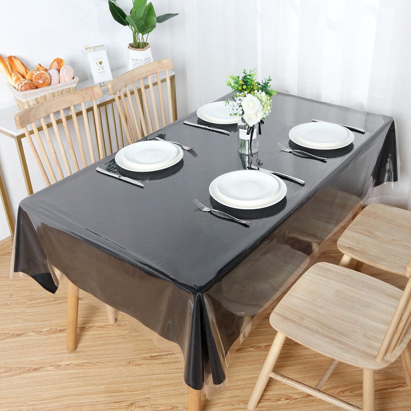 Obstal Clear Plastic Tablecloth 54 x 78 Inch, 100% Waterproof Oil-Proof Spill-Proof Vinyl PVC Table Cloth, Wipeable Rectangle Tablecloth Protector for Dining Table, Outdoor and Indoor Uses, Clear - Image 4
