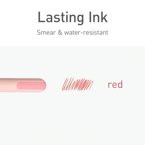 Pentonic Ballpoint Pens, 10 Count, Frosted Pale Pink Barrel with Red Ink, 0.7 mm Fine Point, Smooth Writing For Journaling & Note Taking (PEN13087) - Image 4