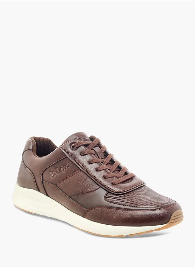 لي كوبر Mens Solid Lace-Up Low Ankle Sneakers