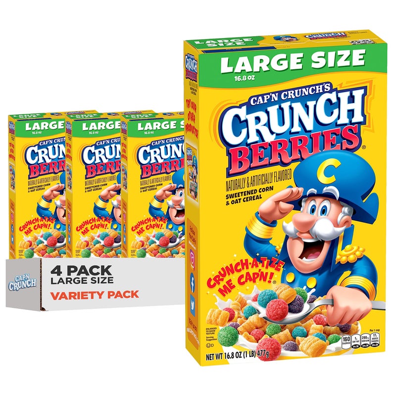 Capn Crunch Cereal Crunch Berries 168oz Boxes 4 Pack