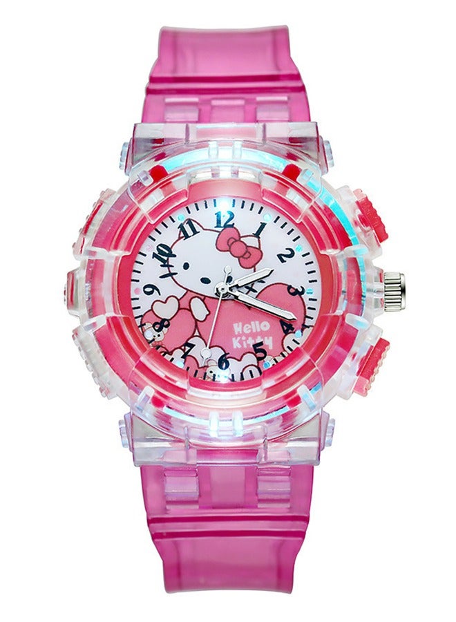 Sanrio Hellokittys Student Cartoon Watch Luminous Watch Pink, Watch Kawaii Melody Cinnamoroll Children LED Luminous Watch Kids Birthday Gift Toy - Image 1