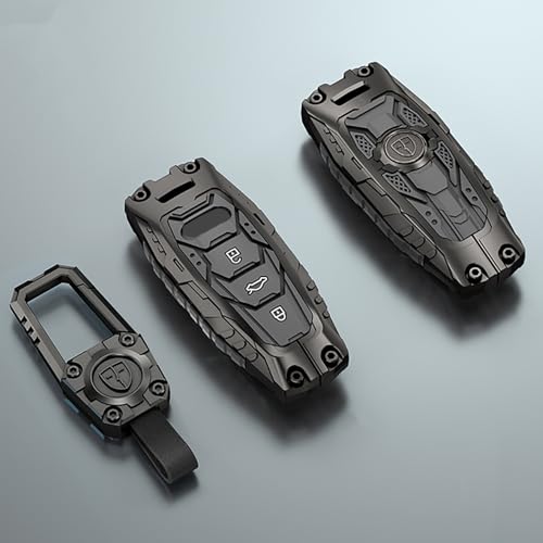 Aoocar Mech Style Heavy Metal Key fob Cover, Compatible with Audi A1 A3 A4 A5 A6 A7 A8 Q3 Q5 Q7 SQ5 S3 S4 S5 S6 S7 S8 SQ5 RS5 RS7 TT R8 etc, Zinc Alloy Key Case Protector (C Style, 1 PCS) - Image 1