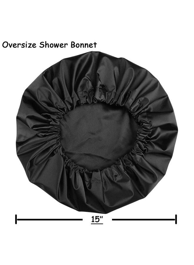 Heerf Jumbo Shower Cap for Men and Women with Box Braid, Locs, Long Curly Hair to Prevent Frizz - Image 2