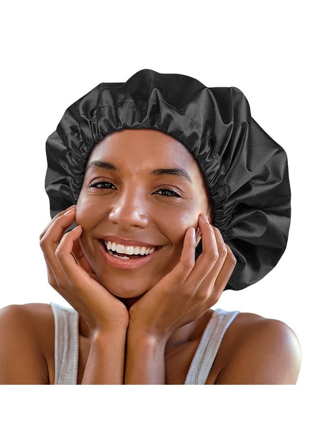 Heerf Jumbo Shower Cap for Men and Women with Box Braid, Locs, Long Curly Hair to Prevent Frizz - Image 1