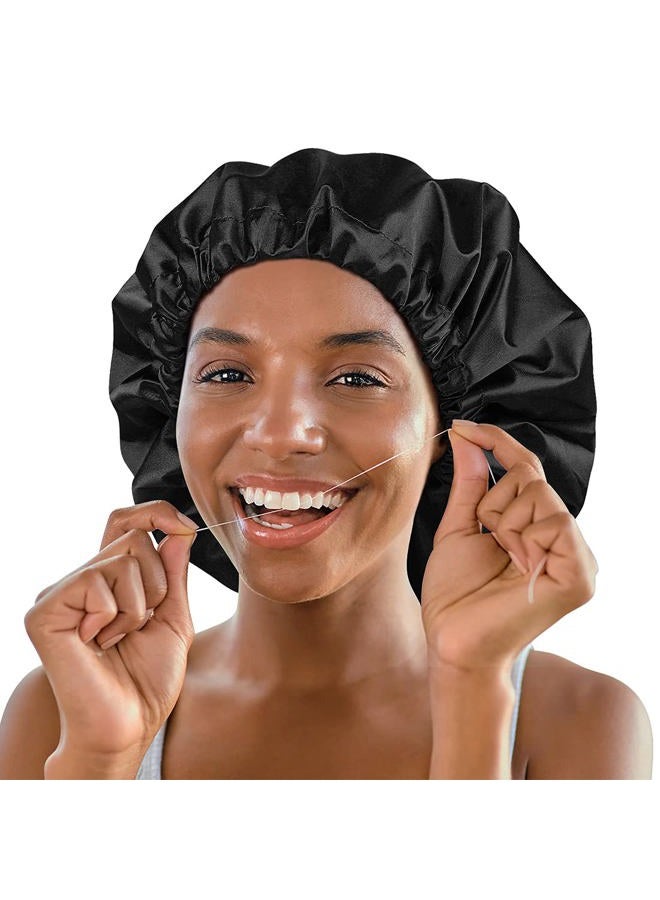 Heerf Jumbo Shower Cap for Men and Women with Box Braid, Locs, Long Curly Hair to Prevent Frizz - Image 4