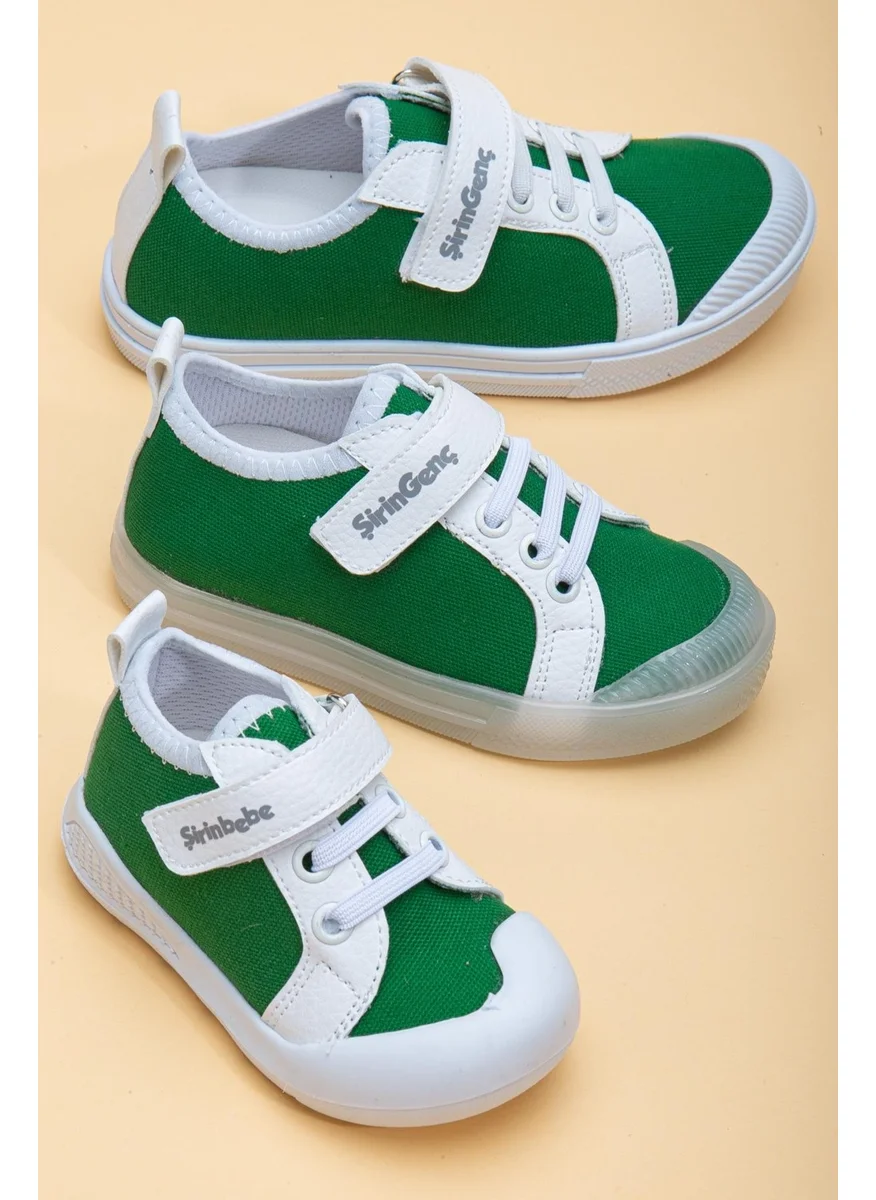 Dilimler Ayakkabı Şirinbebe Şiringenç Linen Green Boy İlkadım Baby Child Shoes