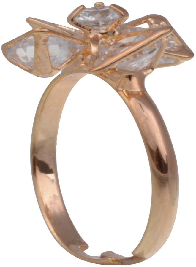 High Trendz Gold Plated Cz Diamond Adjustable Ring for Girls - Image 2