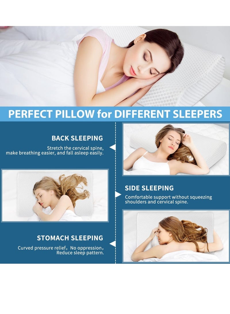 Ergonomic Cervical Orthopedic Sleep Neck Pillow for Neck Shoulder Pain, Side Sleeper Neck Contour Support Memory Foam - Image 4