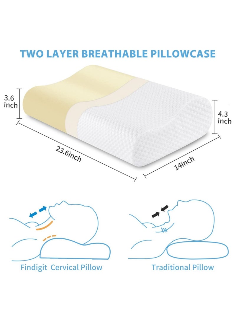 Ergonomic Cervical Orthopedic Sleep Neck Pillow for Neck Shoulder Pain, Side Sleeper Neck Contour Support Memory Foam - Image 2