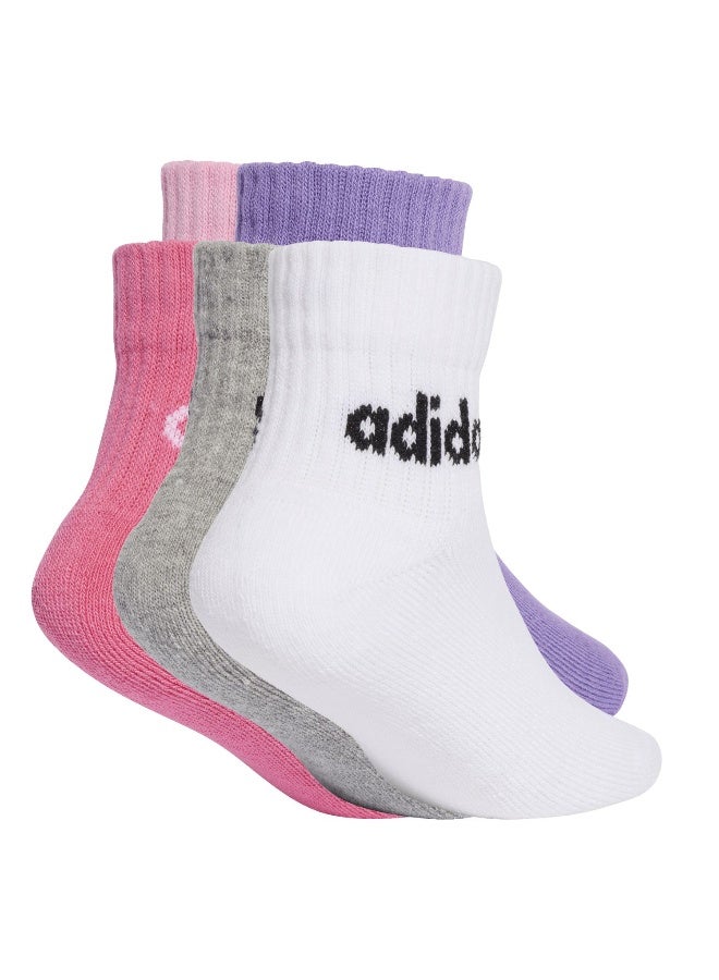 Adidas Kids Lin Ank 5P Pink Training Socks For Kids 5.5K - 7K - Image 2