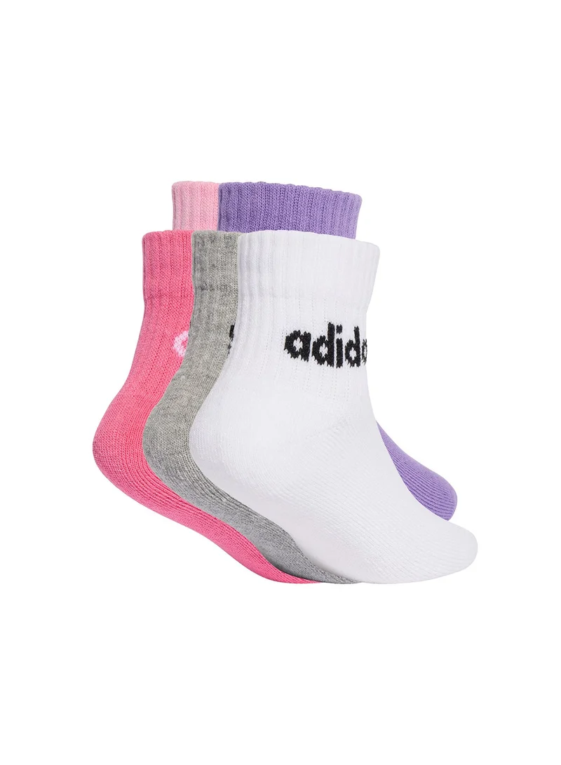 adidas جوارب أديداس لين أنك  بي يو وردي للأطفال