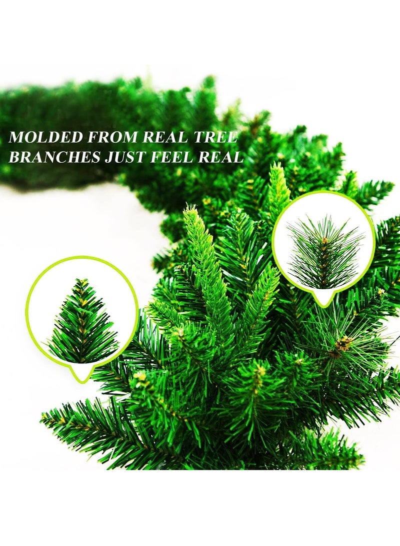 إكليل صناعي بحجم 270 سم، 300 فرع من أطراف شجرة الصنوبر لشجرة الأعياد في الداخل والخارج عيد الميلاد (أ) - Image 4