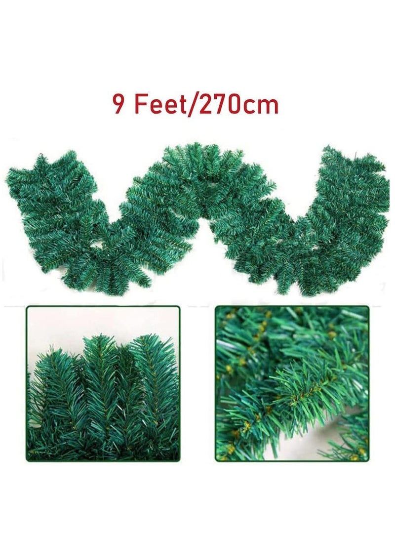 إكليل صناعي بحجم 270 سم، 300 فرع من أطراف شجرة الصنوبر لشجرة الأعياد في الداخل والخارج عيد الميلاد (أ) - Image 3