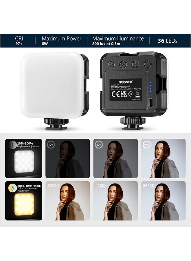 NEEWER LED Video Light,Portable Bi-Color 3200K~5600K Dimming Lights for Cameras, CRI 97+, 8 Scene Modes, 2000mAh Rechargeable Battery for Gaming/YouTube/Vlog/Photography - NL-36AI - Image 2
