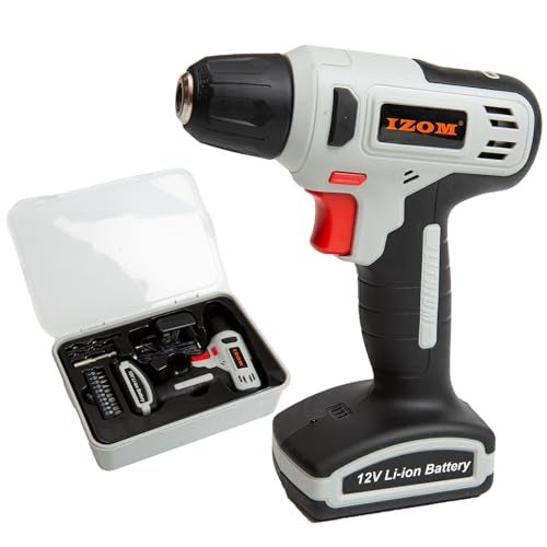 IZOM 12V Cordless Drill Driver With Accessories, 10 Mm Chuck Size, Black - Image 1