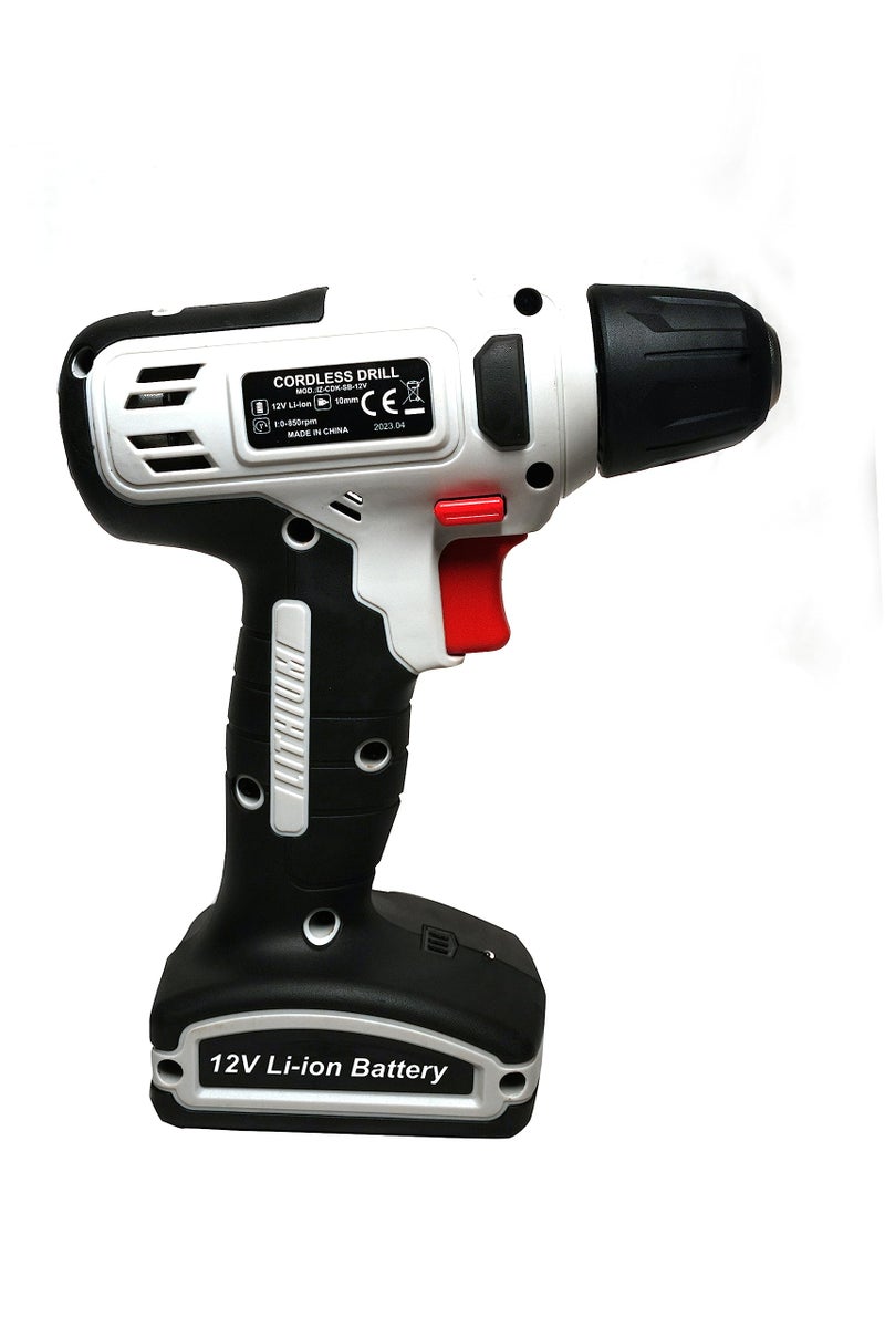 IZOM 12V Cordless Drill Driver With Accessories, 10 Mm Chuck Size, Black - Image 2